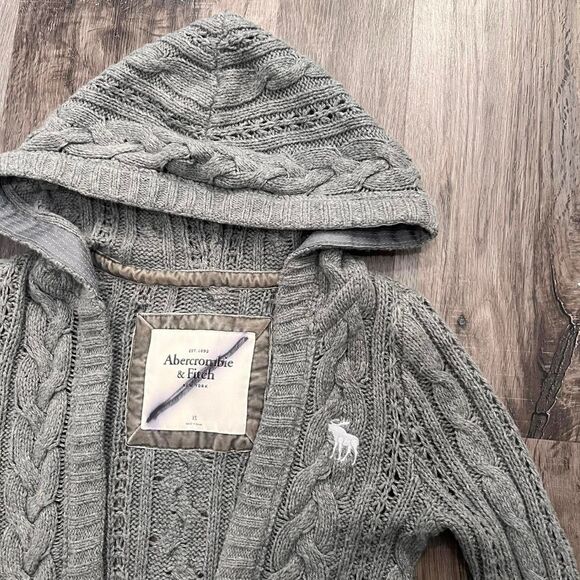 Y2K Abercrombie & Fitch Bella Swan Wool Knit Hooded Sweater - Picture 4 of 8